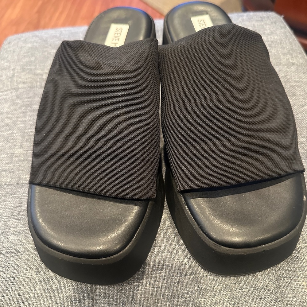 Black Slide Sandals - Steve Madden - Size 8